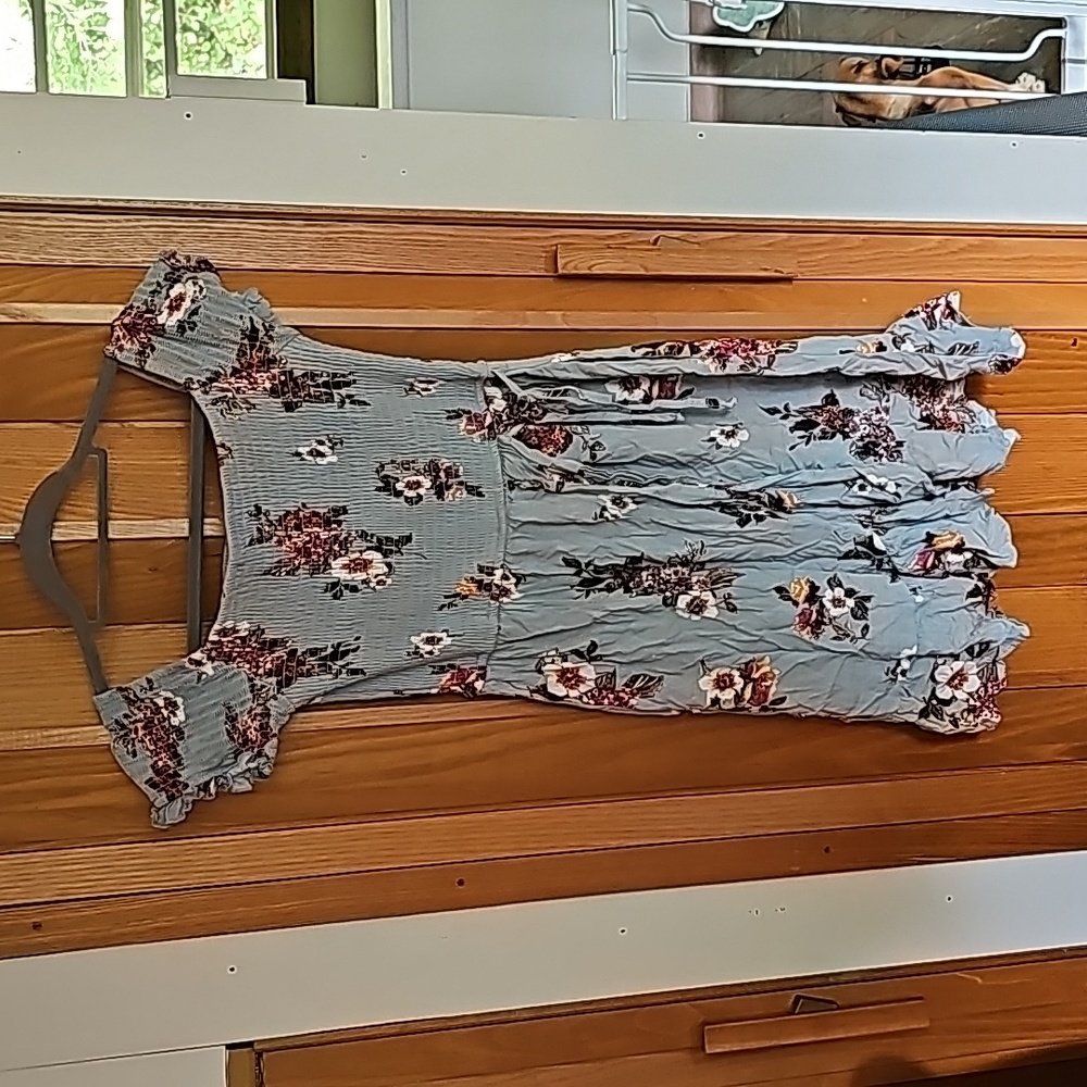Floral Stretch Faux Wrap Dress with Pockets